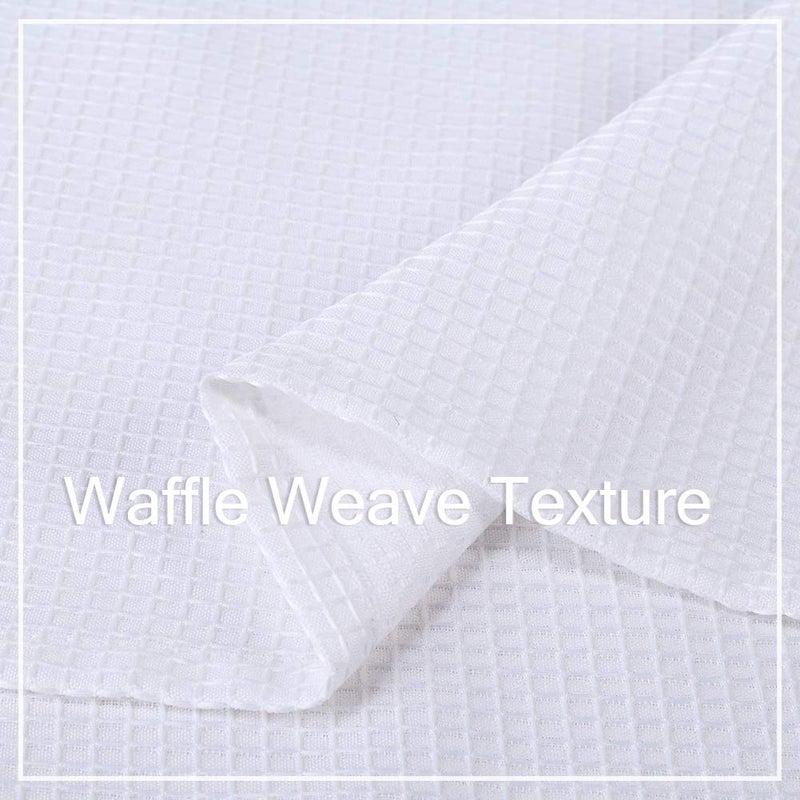 CAROMIO Cafe Curtains 30 Inch Length, Waffle Woven Textured Small Tier Curtains for Kitchen Bathroom Window Curtainss Short, White - Image 4